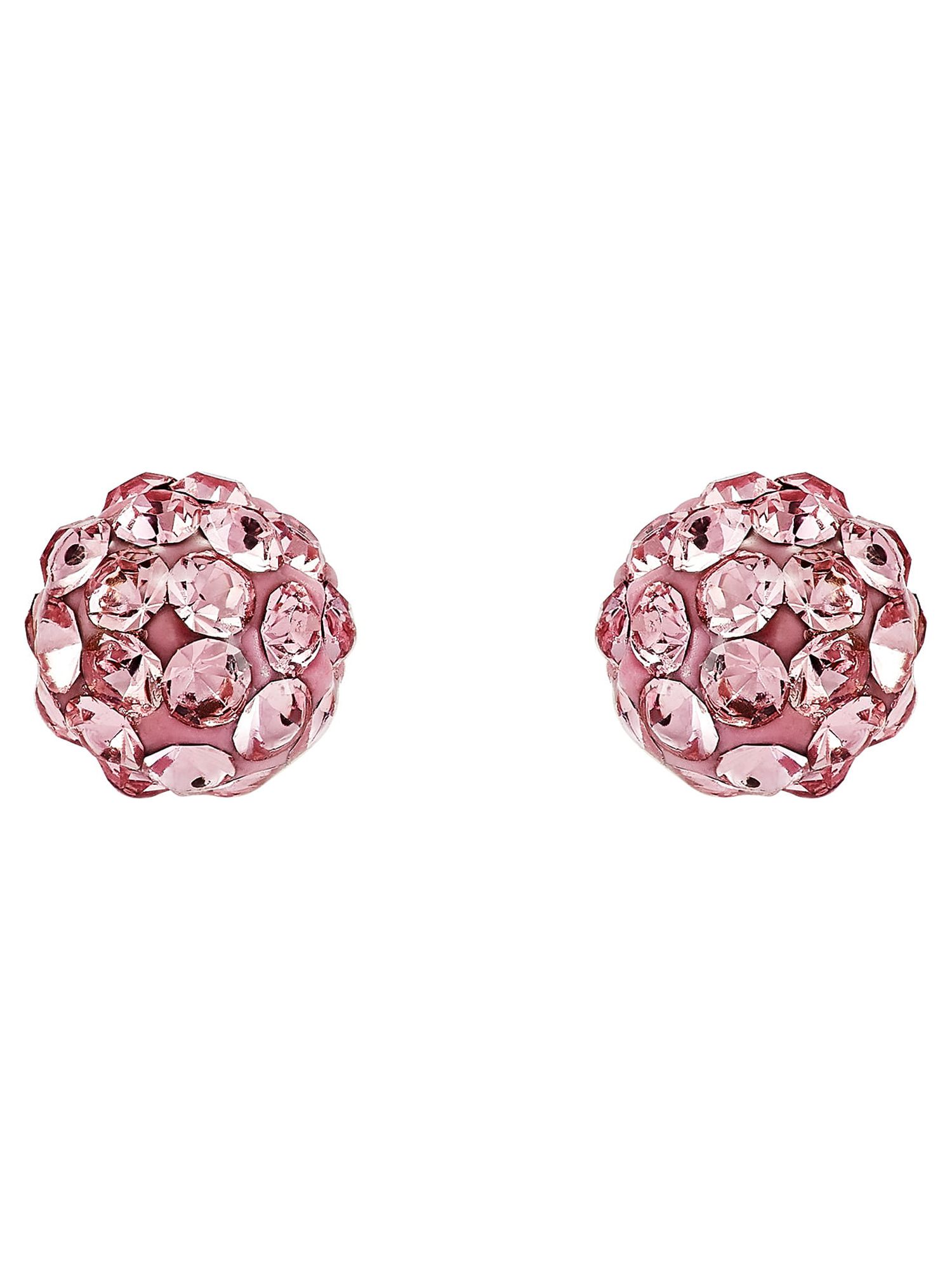 Brilliance Fine Jewelry Pink Crystals 4.8MM Studs Earrings in 10K Yellow Gold - image 3 of 10