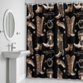 thumbnail image 5 of Cowboy Boots Watercolor Style Shower Curtain for Bathroom Decor, Vintage Western Desert Waterproof Fabric Shower Curtain, 60"x72" Set with 12 Hooks, 5 of 9