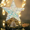 thumbnail image 6 of LED Christmas Tree Topper Star - 12 Inch Iridescent Glittered Xmas Treetop with Lights for Indoor Tree Decoration, Home Party Decor, 6 of 7