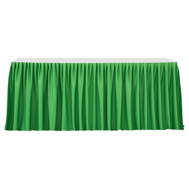 Faldón de mesa de 1,8 m para mesas rectangulares, mantel plisado resistente a las arrugas, mantel reutilizable con volantes.