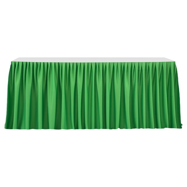 Faldón de mesa de 1,8 m para mesas rectangulares, mantel plisado resistente a las arrugas, mantel reutilizable con volantes.