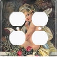 thumbnail image 3 of Metal Light Switch Plate Outlet Cover Antique Romantic Floral Angel Cupid AGL008, 3 of 13