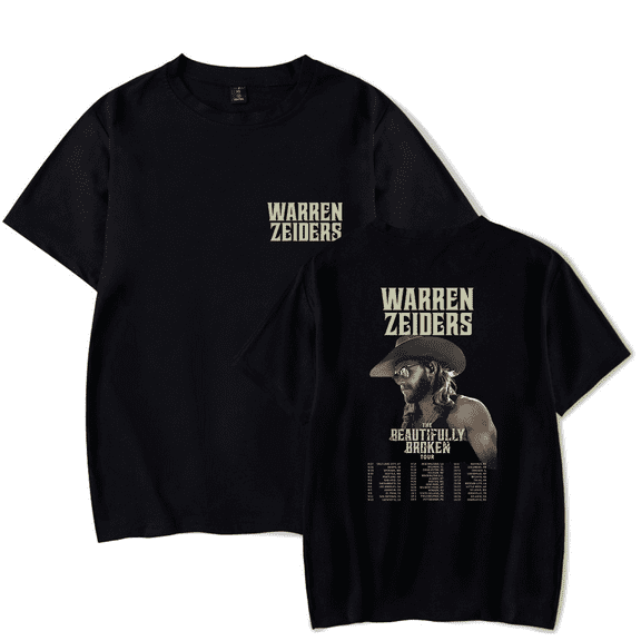 Warren Zeiders Merch The Beautifully Broken Tour T-shirt Short Sleeve Country Music Merch Western Harajuku Fashion Hip Hop T Shirt Top Tee