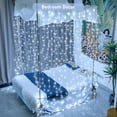 thumbnail image 4 of 300 LED 9.8x9.8Ft White Curtain Lights with Remote, White Christmas Lights Indoor Plug in, 8 Modes White String Lights for Bedroom Wall Wedding Reception Party Backdrop Window Outdoor Decor, 4 of 9
