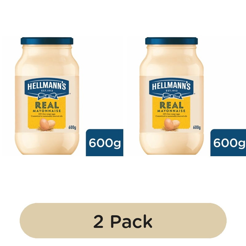 Hellmann's Real Mayonnaise 600g, British Import (Pack of 2)