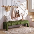 thumbnail image 5 of Zesthouse 63″ End of Bed Bench, Velvet Tufted Upholstered Ottoman Bench with Padded Seat and Solid Wood Leg, Modern Entryway Bench for Bedroom, Living Room,Green, 5 of 9