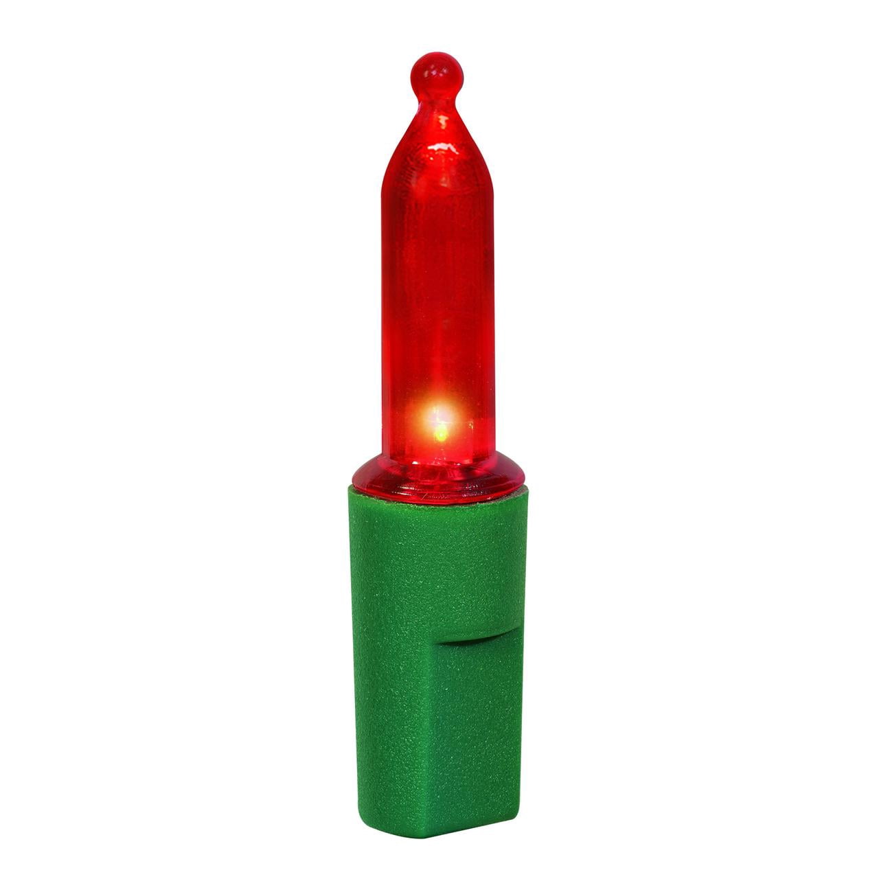 50-Count Red LED Mini Christmas Lights with Green Wire, 11', Holiday Time
