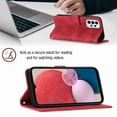 thumbnail image 2 of Dteck Wallet Case for Samsung A13 5G, Emboss Pattern Shockproof PU Leather Flip Protective Case with Adjustable Shoulder Strap for Galaxy A13 5G, Red, 2 of 5