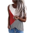 thumbnail image 1 of Blusas de chaleco sueltas con cuello redondo y empalme casual para mujer Pompotops lopia996156, 1 of 5