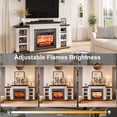 thumbnail image 3 of Electric Fireplace with 70" Mantel, Stacked Stone Surround with 23" Fireplace Insert, Adjustable Flame, Remote Control, White, 3 of 7