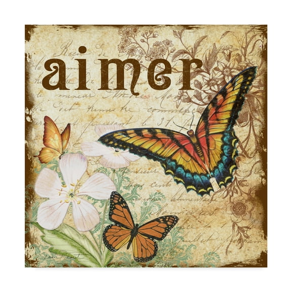 Trademark Fine Art 'Inspirational Butterflies' Canvas Art by Jean Plout