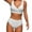 White, variant on WREESH Womens Two Piece Swimsuit Criss Cross Bathing Suit High Waisted Bikini Solid Backless Bikini Bandage Swimsuit Beachwear Set Blue