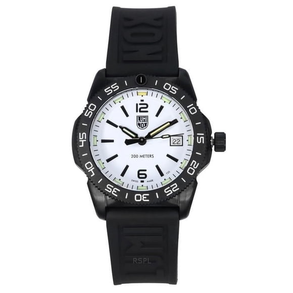 Luminox Reloj Pacific Diver Ripple para Hombre, Correa de Caucho, Esfera Blanca, Cuarzo XS.3127M, 200 M