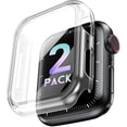 thumbnail image 1 of [2 Pack] IBAOLEA Case for Apple Watch 44mm Screen Protector, [2- Pack] Hard PC with TPE Film Shockproof Full Coverage Case Cover for iWatch Series 6/SE/5/4（Clear） Clear 44mm, 1 of 6