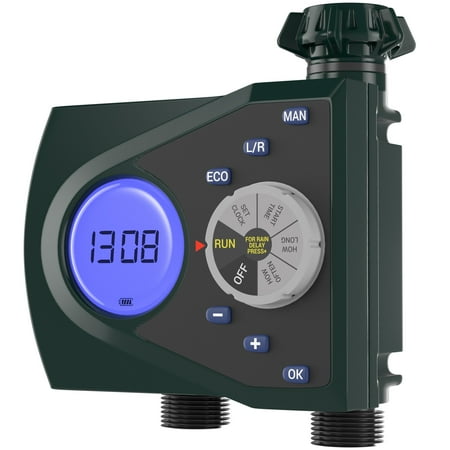 - Gideon Dual Valve Digital Water Timer Manual Watering and Rain Delay