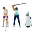 thumbnail image 2 of Figuras de Personas con Bolsa de Golf, Dioramas a Escala S, Diseño de Jardín de Hadas, Ornamento de Escritorio, Tren, Ferrocarril, Decoración de Resin, 2 of 9
