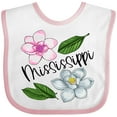 thumbnail image 3 of Inktastic Mississippi Magnolia Flowers and Leaves Boys or Girls Baby Bib, 3 of 4