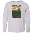 thumbnail image 3 of Inktastic Portland Oregon Scenic Bridge and Mountain Artwork Long Sleeve Youth T-Shirt, 3 of 5