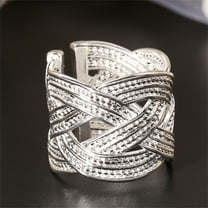 Women 925 Sterling Silver Claw Ring Woven Mesh Style Jewelry Gift US 8