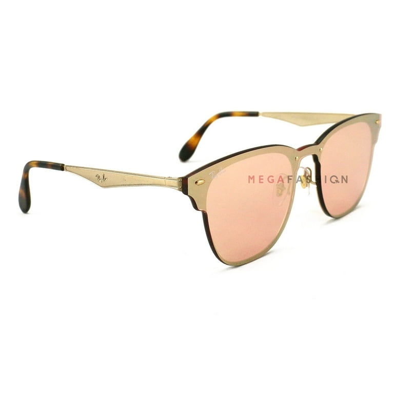 【美品】Ray-Ban CLUBMASTER Ray-Ban RB3576N-043/E4 Blaze Clubmaster Gold Square Pink