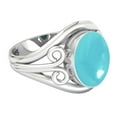 thumbnail image 3 of Blue Chalcedony Ring 925 Sterling Silver Handmade Jewelry, 3 of 9