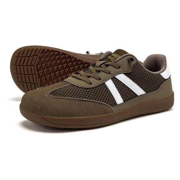 HOBIBEAR Women's Wide-Toe Casual Sneakers: Breathable Mesh-Synthetic Leather Upper, Lightweight Non-Slip Walking Shoes