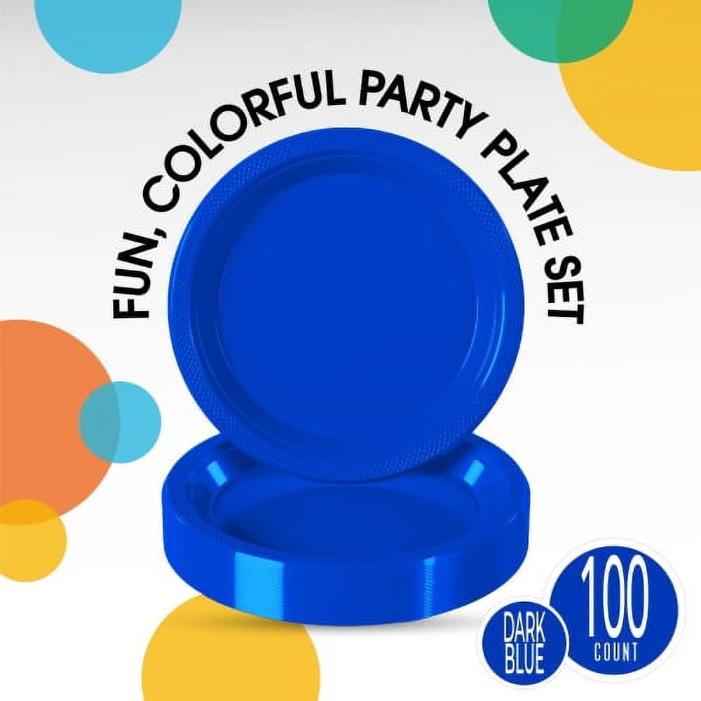 9 In. Light Blue Paper Plates - 100 Ct.