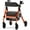 Black + Orange, variant on Xlluproid Foldable Rolling Walker with Seat for Seniors - 350lb Weight Capacity, 5-Position Height Adjustable, Durable Hybrid Frame