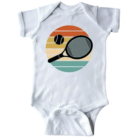 

Inktastic Tennis Gift Racket Ball Retro Sunset Gift Baby Girl Bodysuit