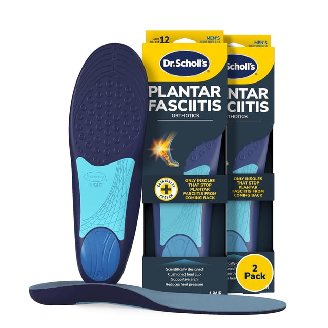 Plantillas ortopédicas Dr. Scholl's para aliviar la fascitis plantar para hombres
