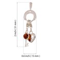 thumbnail image 3 of Sterling Silver and Baltic Amber Heart and Key Charm Pendant, 3 of 6