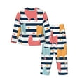 thumbnail image 2 of Kll Colorful Llama Print Women'S Long Sleeve Pajamas With Pants Sleepwear Loungewear 2 Set-X-Large, 2 of 9