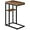 Rustic Brown + Black, variant on Foldable End Table, C Shaped Side Table with Storage Shelf, Small Snack Table Suitable for Living Room Bedroom Small Spaces, Easy Assembly, Black