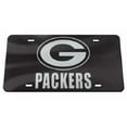 thumbnail image 1 of Green Bay Packers Black Crystal Mirror Laser License Plate, 1 of 1