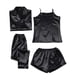 thumbnail image 5 of Conjunto de pijama de cuatro piezas fino de moda con tirantes para mujer para todas las estaciones, 5 of 5