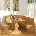 thumbnail image 2 of Riverbay Furniture Patio Corner Wood Nook Table Booth Bench Dining Set - Natural, 2 of 19