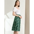 thumbnail image 4 of INSPIRE CHIC Women's High Waisted Split Hem A-Line Floral Skirts, 4 of 6