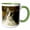 Green/White, variant on 3drose, Portrait of a Cat, Looking up Intently Curious., Pr, 11oz Mug