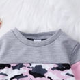 thumbnail image 3 of Toddler Girls 2 Piece Cute Outfits Set Gray Leopard Color Block Crewneck Sweatshirt with Jogger Pants Kids Clothing Set 3-4 T, 3 of 7