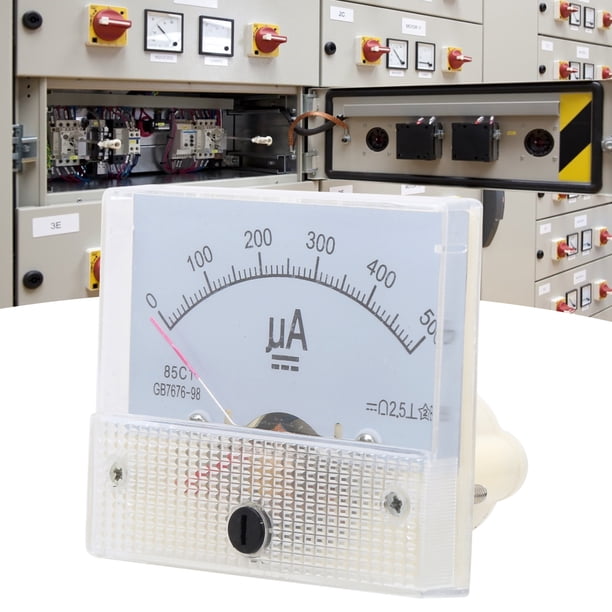 85C1 DC 0 ~ 500UA ABS Puntero Amperímetro Panel Medidor De Corriente De Alta Precisión