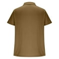 thumbnail image 4 of Camiseta de Solapa de Color Sólido de Moda Casual de Manga Corta, Cuello Redondo Manga Corta Superior para Hombres, Poliéster de Lavado a Mano, 4 of 5