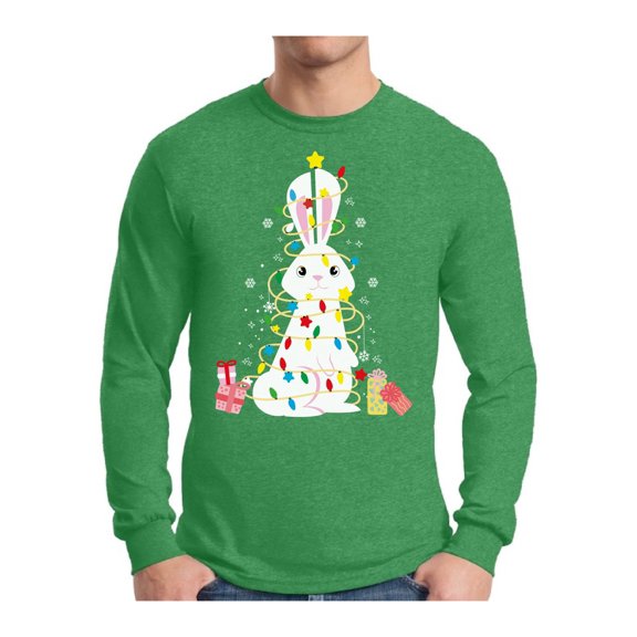 Awkward Styles Xmas Rabbit Christmas Sweater Long Sleeve T-shirt For Men