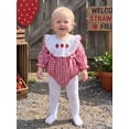 thumbnail image 3 of RUINIXCW Baby Girls Fall Plaid Romper Strawberry Embroidery Lace Ruffles Bodysuits, 3 of 8