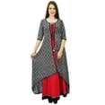 thumbnail image 2 of Phagun Ethnic Women Solid Pattern Anarkali Kurti Top Rayon Tunic Dress Designer, 2 of 5