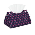 thumbnail image 2 of Lsque Cute Flamingo Printed Long Tissue Box Cover Holder, Facial Paper Organizer Dispenser,Triangle with Bottom Belt, PVC Leather Decorative Organizer, 2 of 9