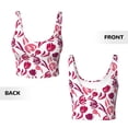 thumbnail image 6 of Sports Bra For Women, Tulips Flowers Red Pink Sports Bras For Women High Support, Workout Tank Tops Woman With Removable Cups, 6 of 8
