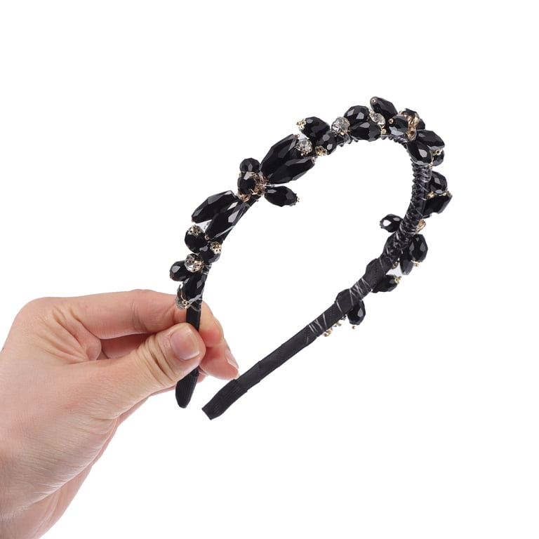 Women\'s Black Faux Crystal Headbands Unique Bargains Women main image 2