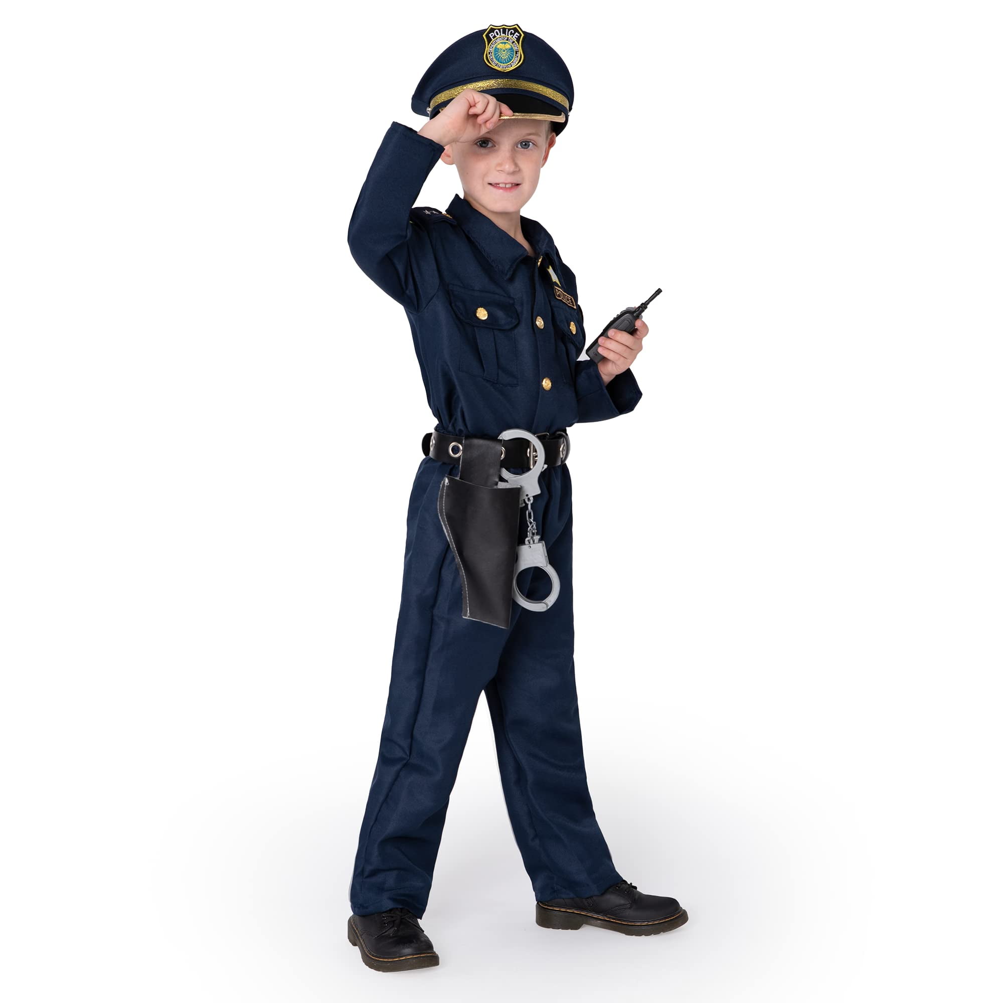 Spooktacular Creations Deluxe Police Officer Costume and Role Play Kit for  Kids Unisex(Medium)