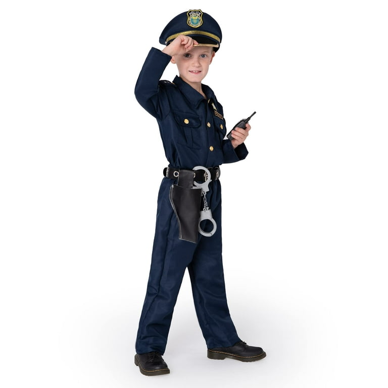 Kids Deluxe Police Officer Costume And Role Play Kit