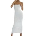 thumbnail image 1 of VISgogo - Vestido de tubo informal para mujer, a la moda, de color sólido, con hombros descubiertos, ajustado, largo VISgogo  moda, 1 of 8